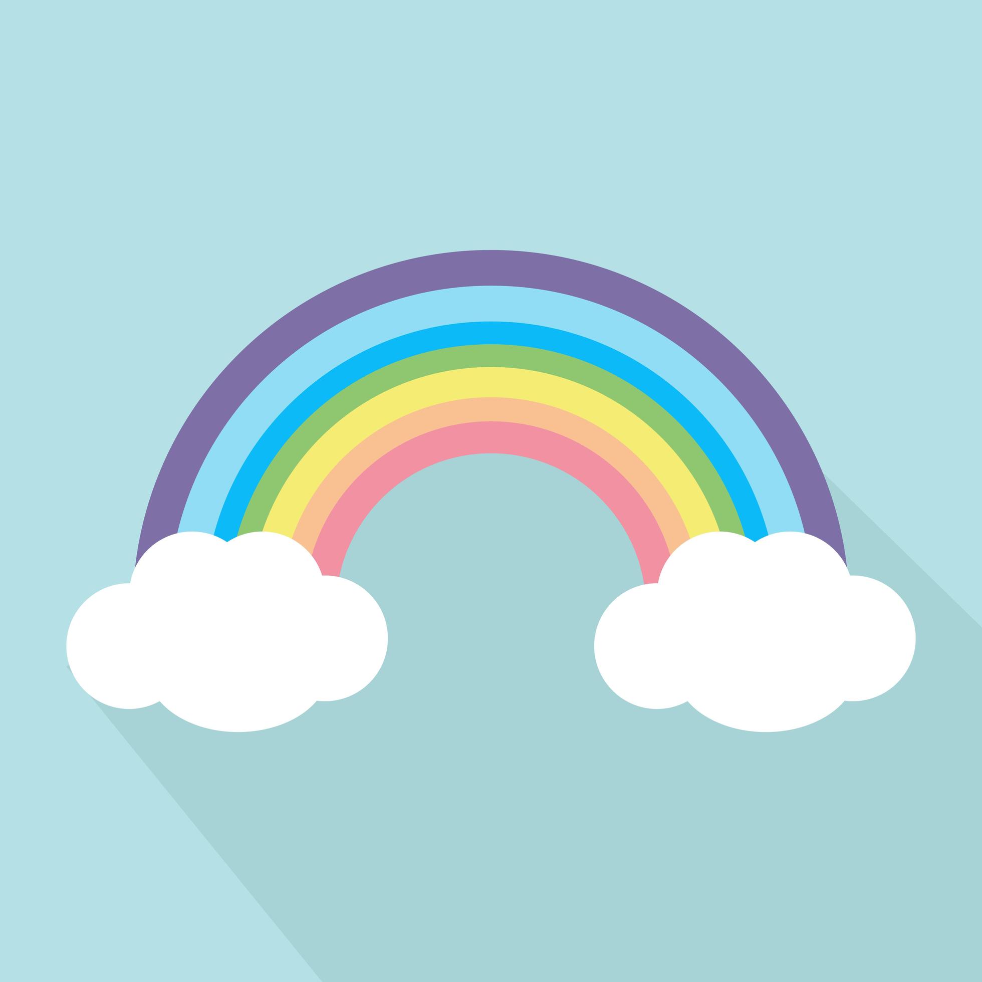 Pastel rainbow with long shadow Download Free Vectors, Clipart