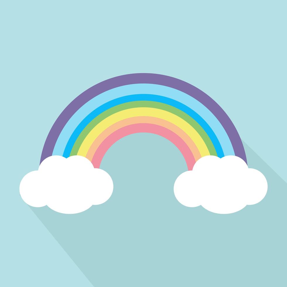 Pastel rainbow with long shadow vector