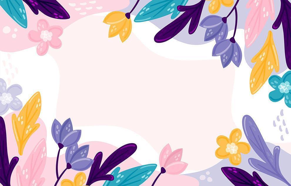 Hand Drawn Colorful Floral Background vector