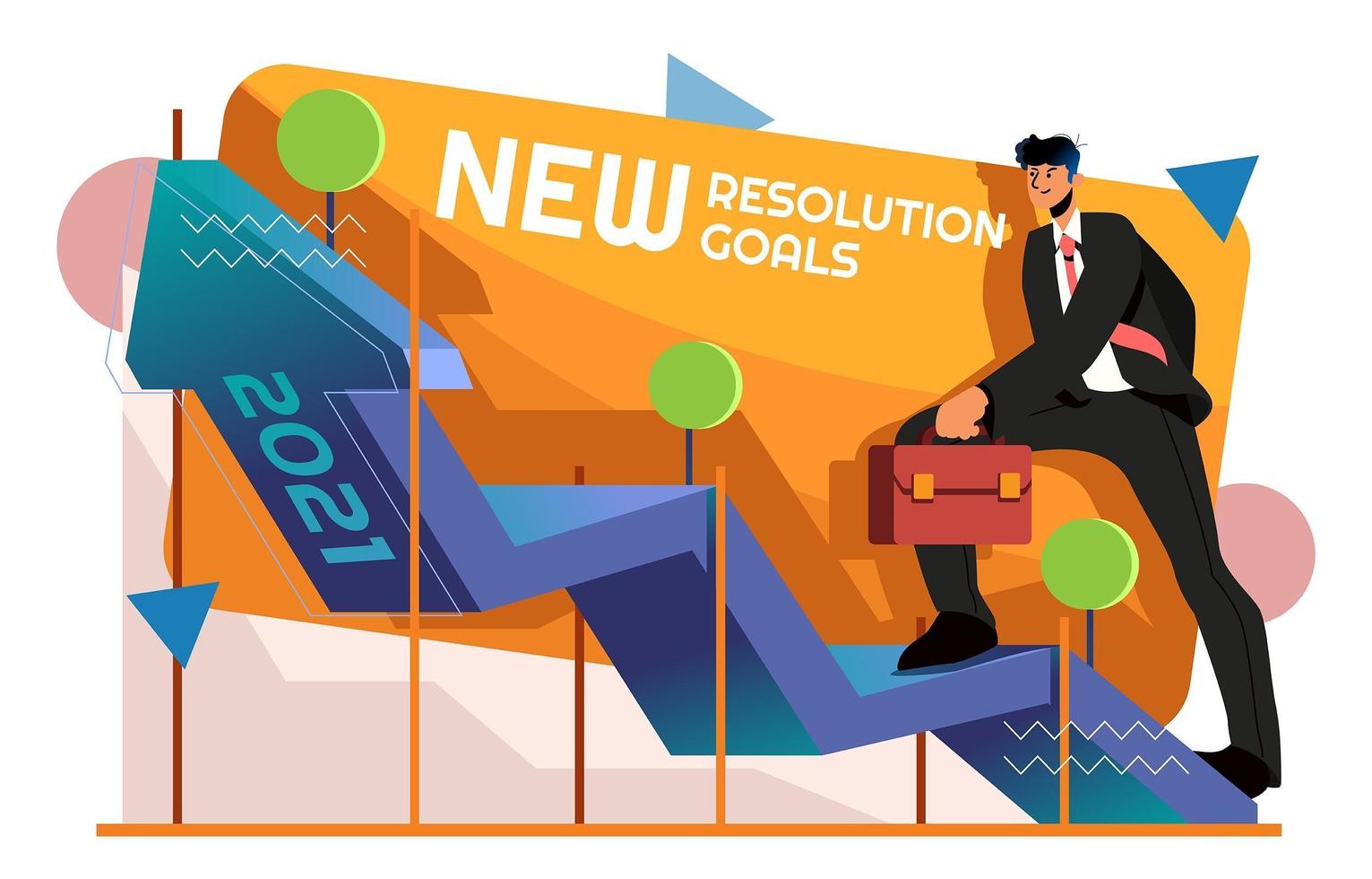 Walking to The New Resolution Goals vector