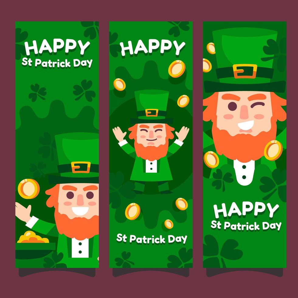 Saint Patrick Leprechaun Banner vector