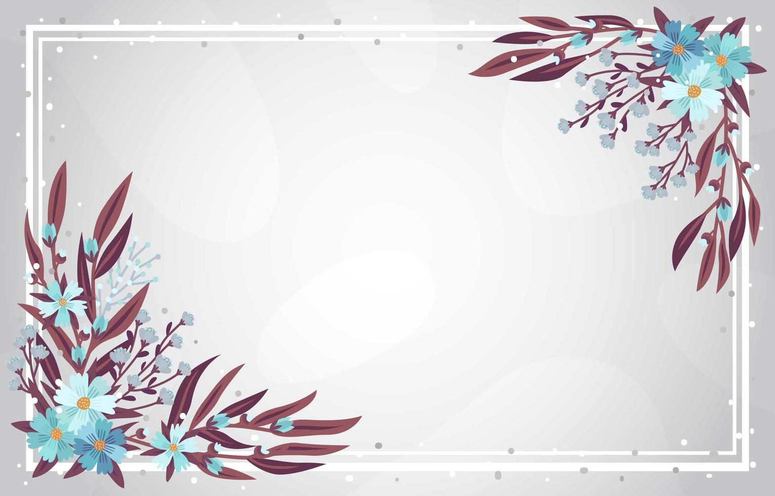 fondo de invierno floral azul y hojas vector