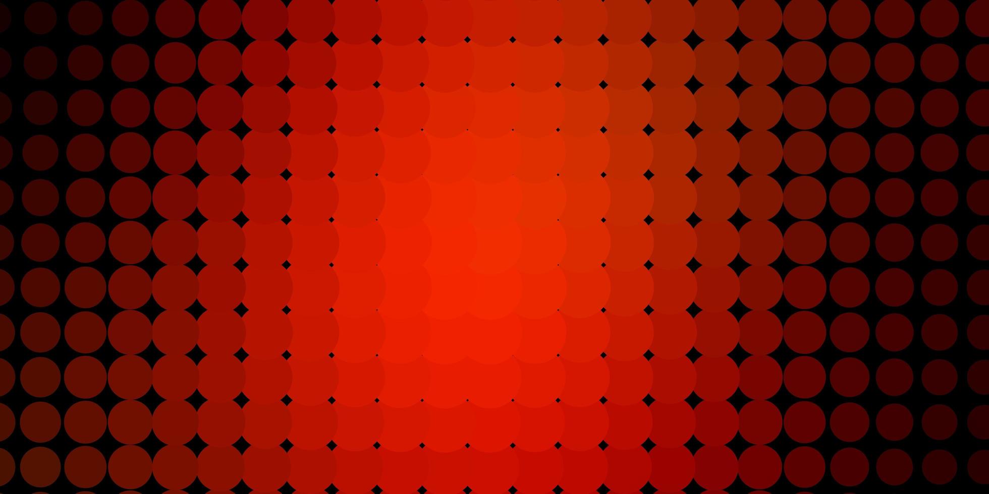 Dark Orange vector background with circles.