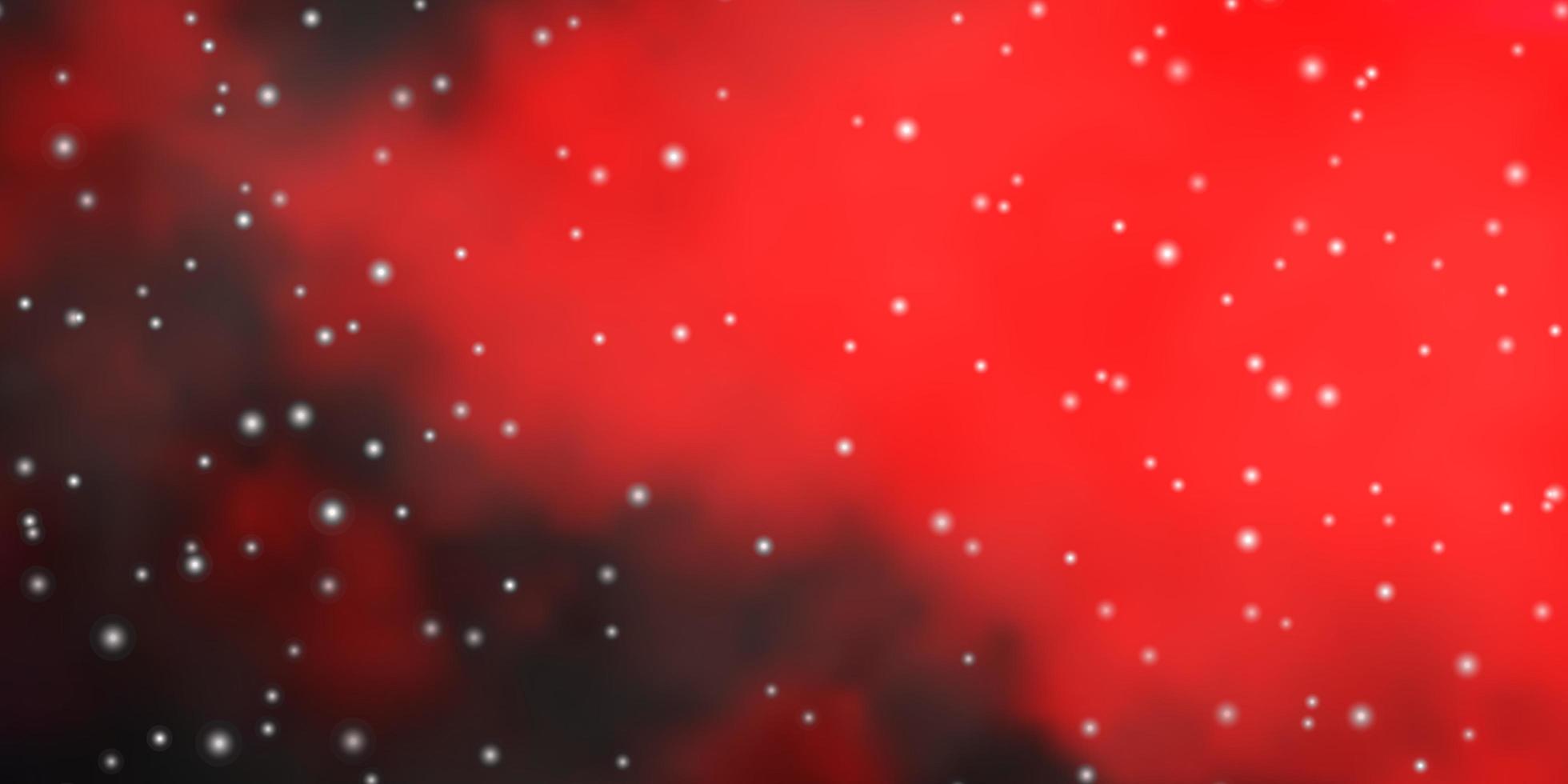 Dark Red vector template with neon stars.
