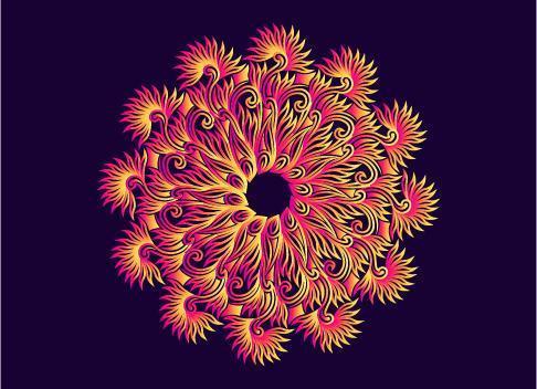 Diseño de mandala bordado de tela textil floral árabe vector