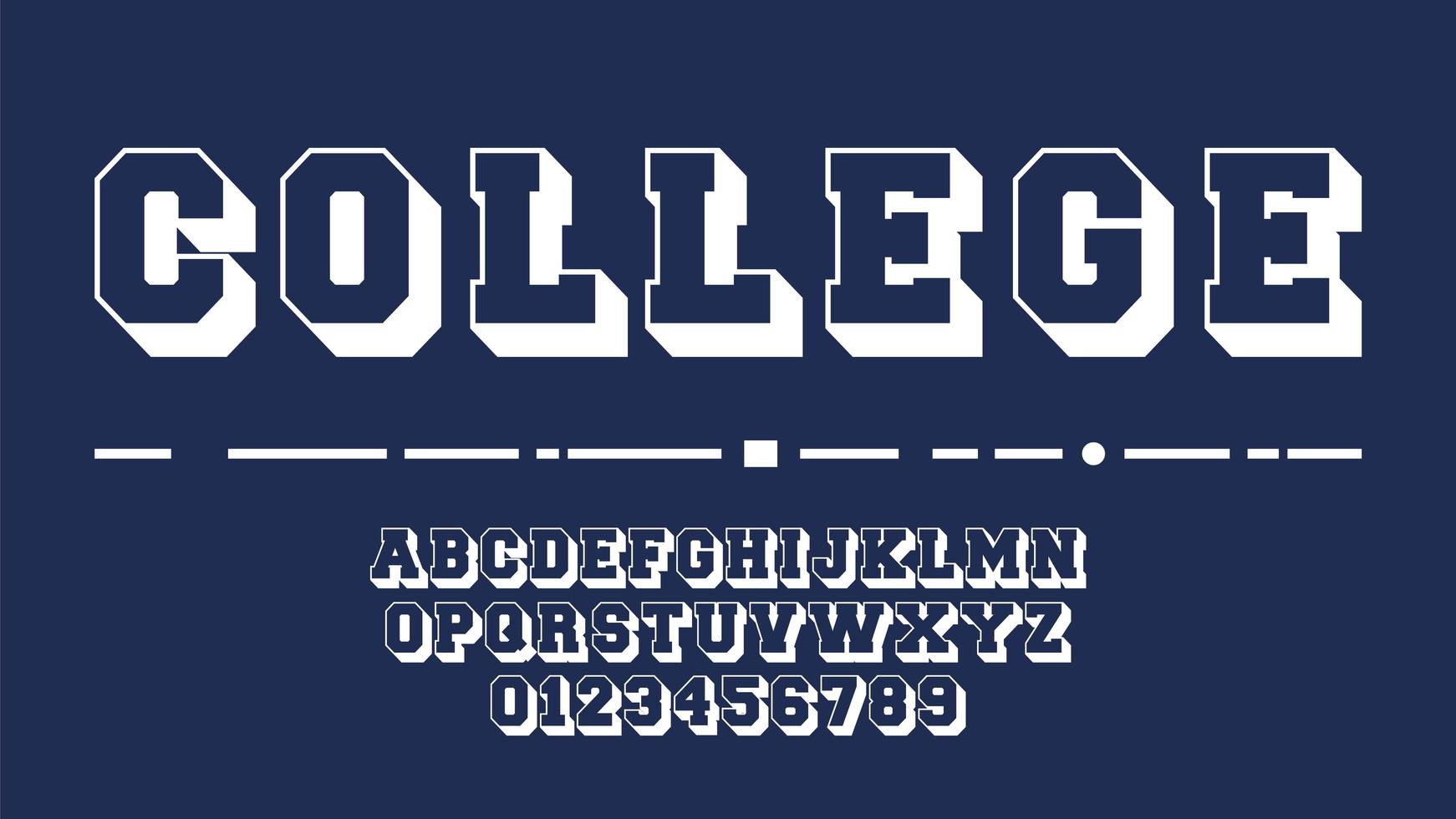 College alphabet template set vector