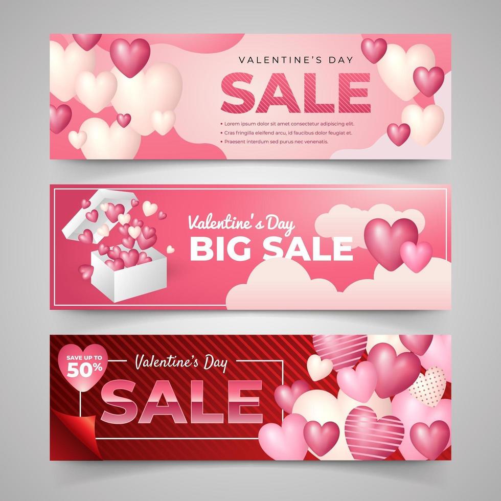 banner de marketing del día de san valentín vector