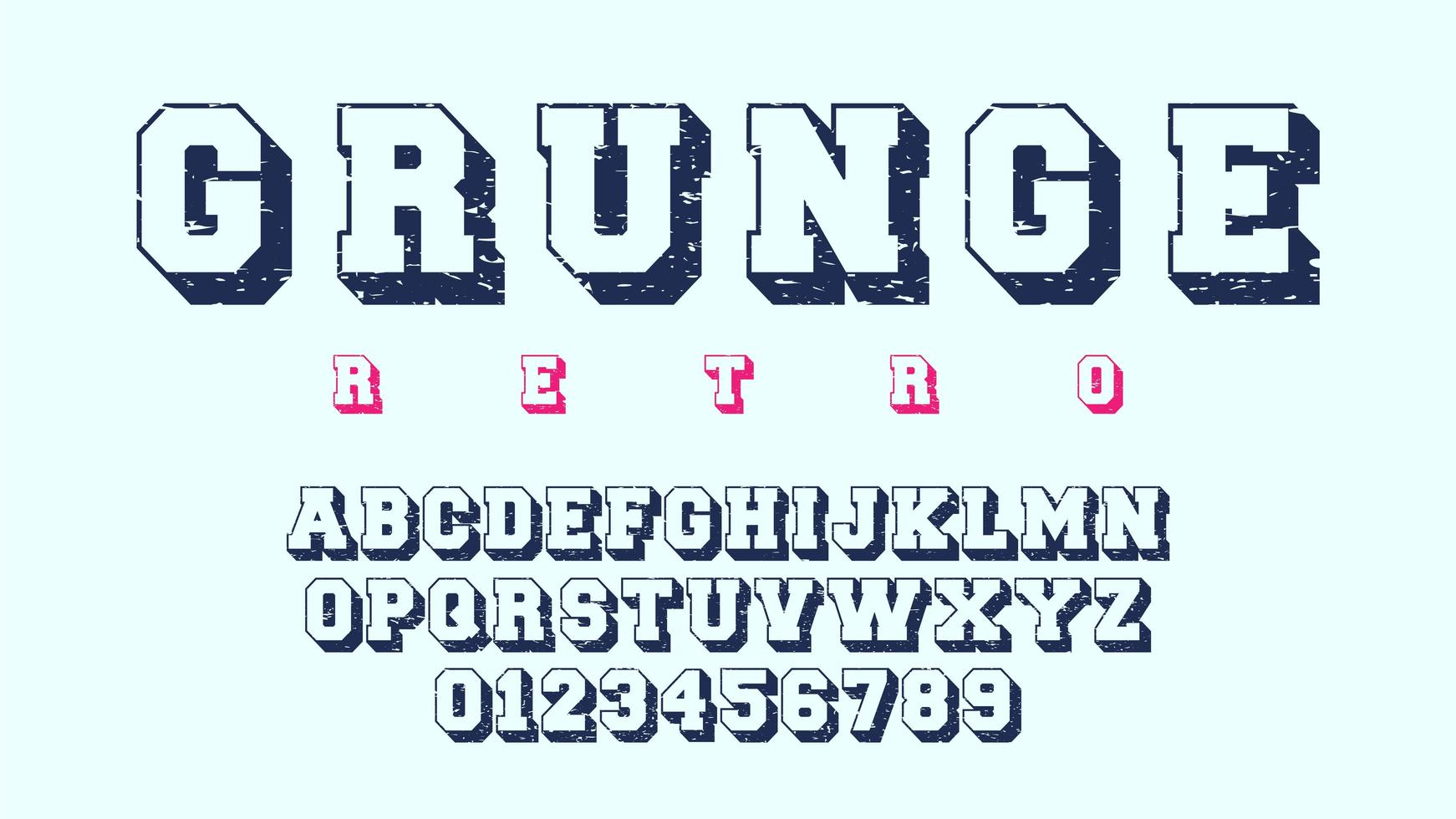 Grunge alphabet template set vector