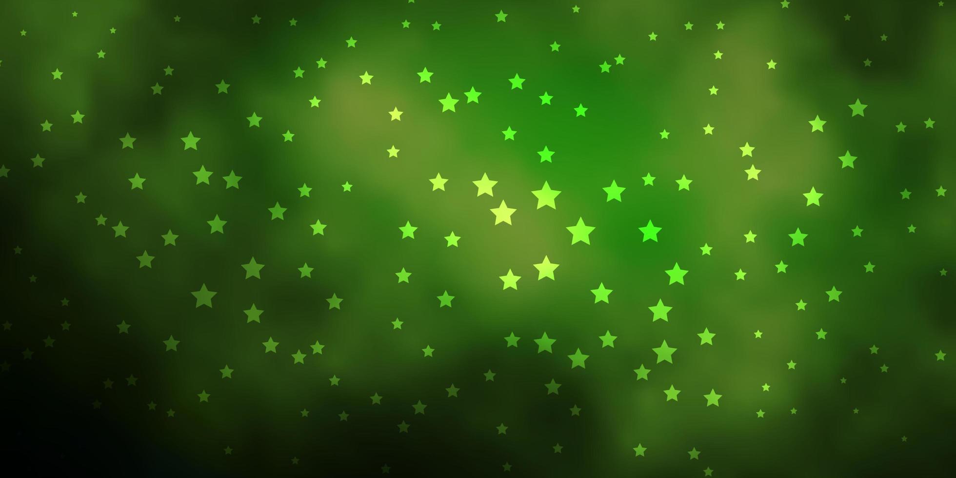 Dark Green vector layout with bright stars.