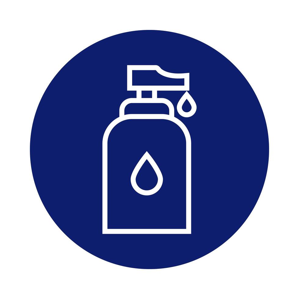 antibacterial soap bottle block style icon vector