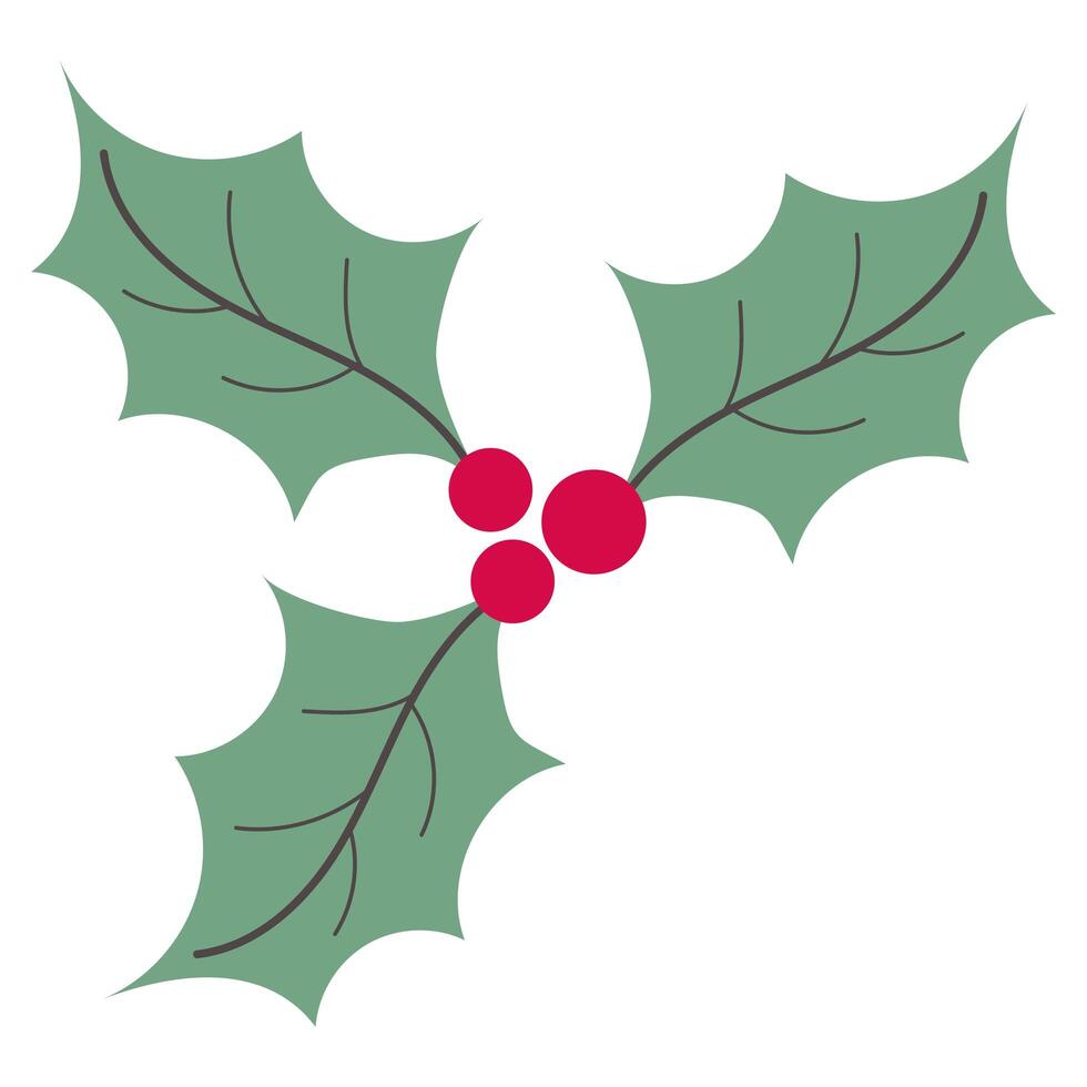 Merry Christmas holly vector