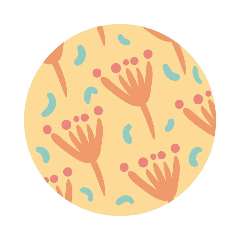 flowers organic pattern block style vector