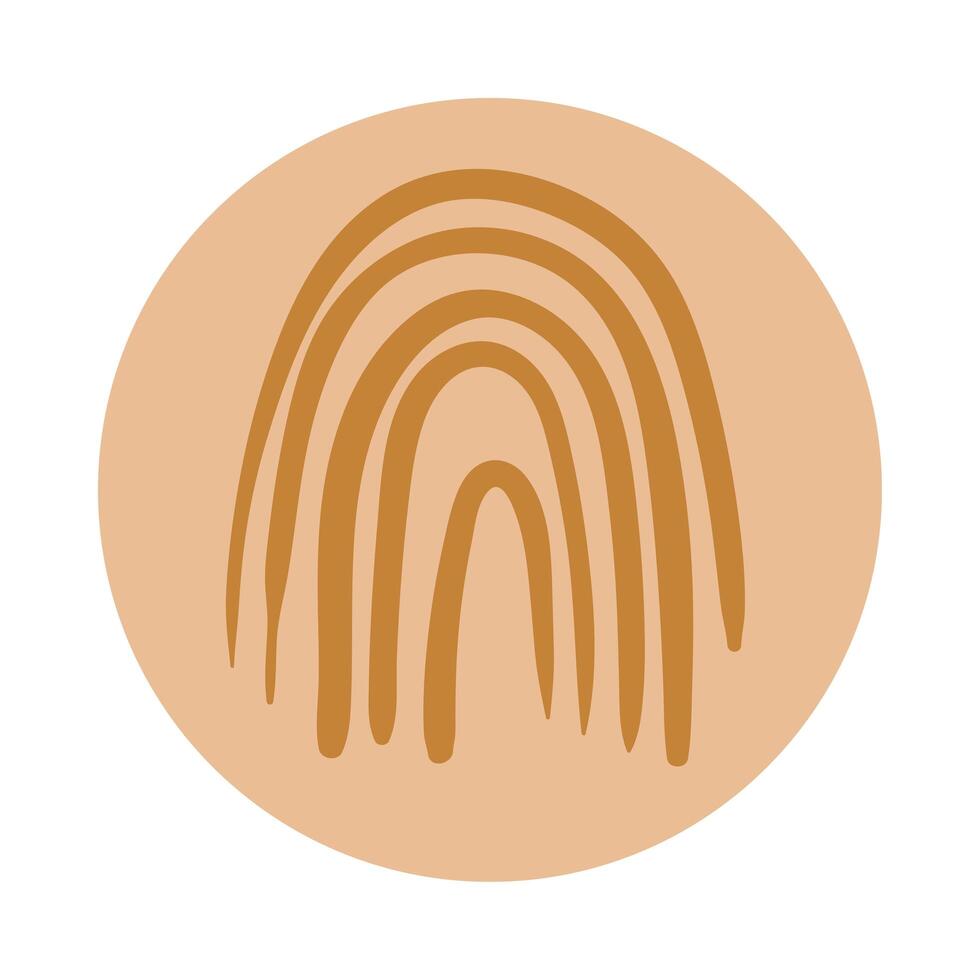 finger print boho hand draw style vector