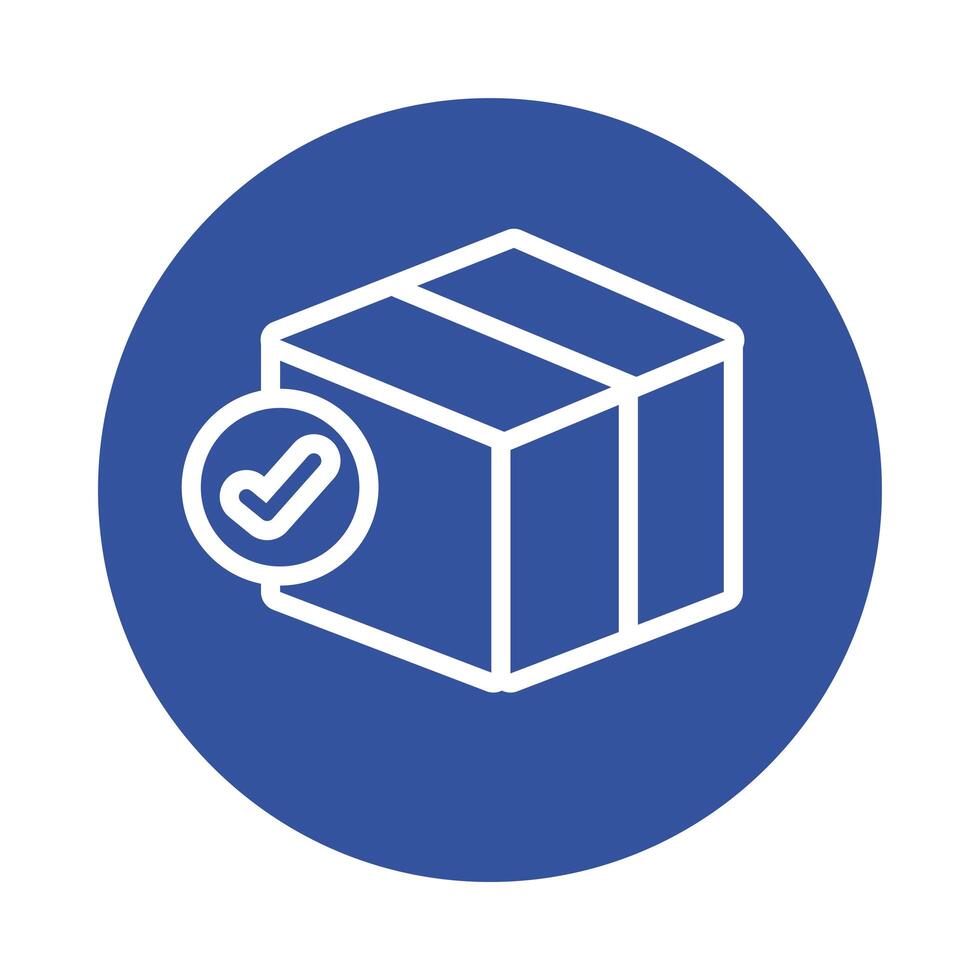 box with check symbol delivery service block style vector