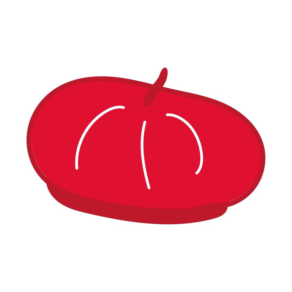 French style beret hand draw style vector