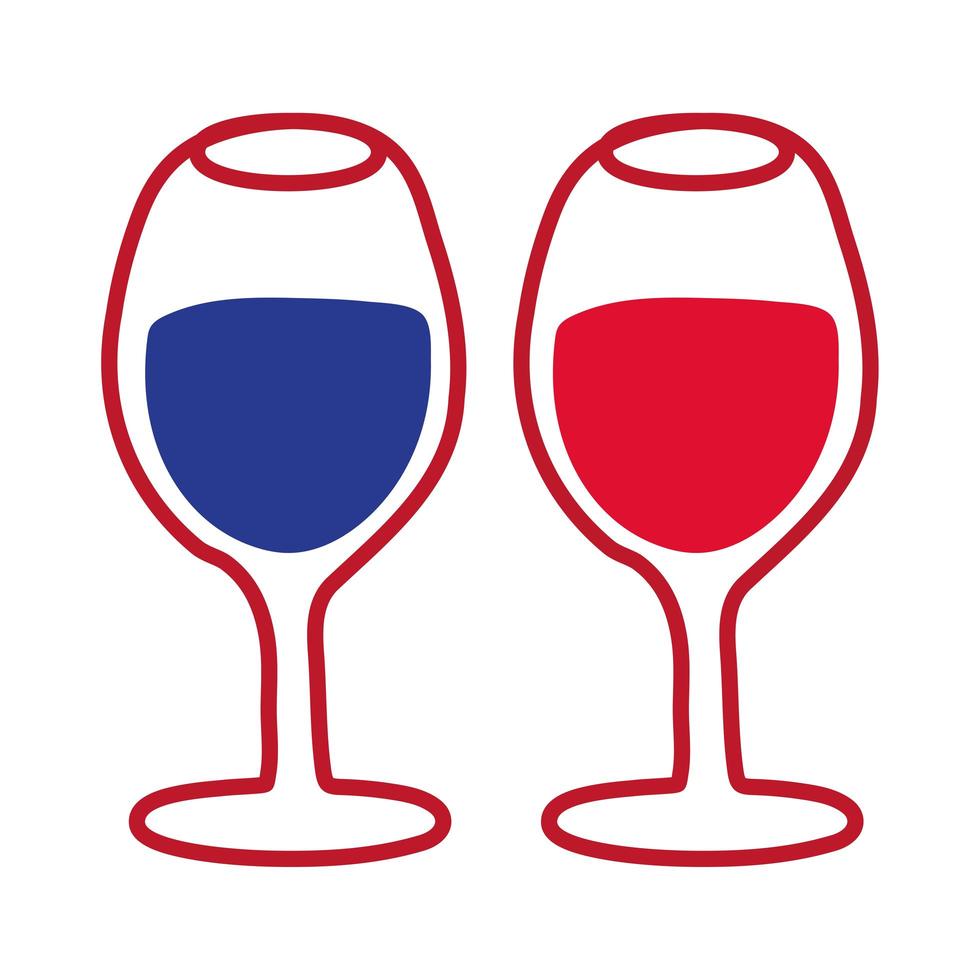 copas de vino icono de estilo de dibujo a mano vector