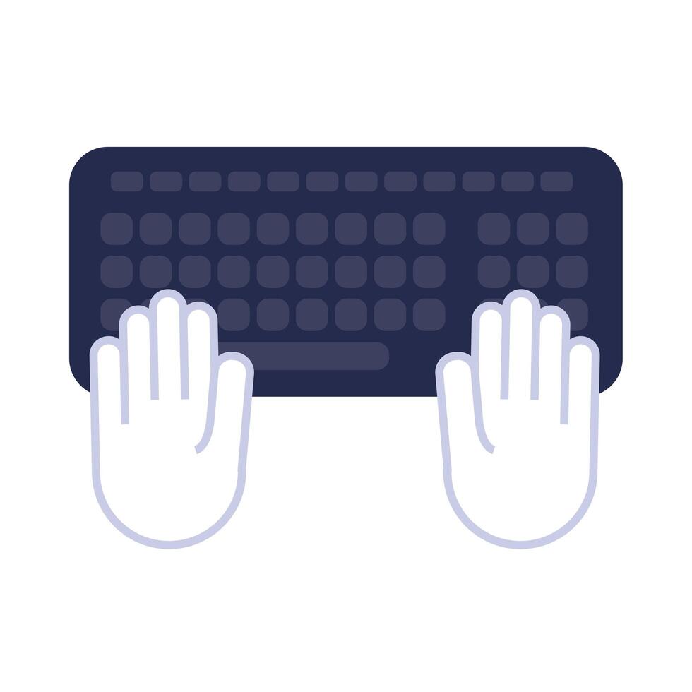 icono de estilo plano de la computadora del teclado vector