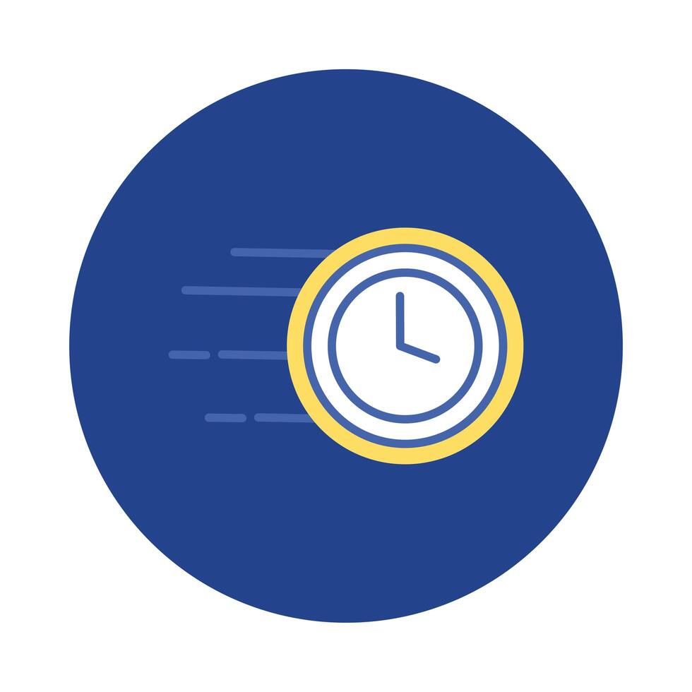 time clock watch block and flat style vector