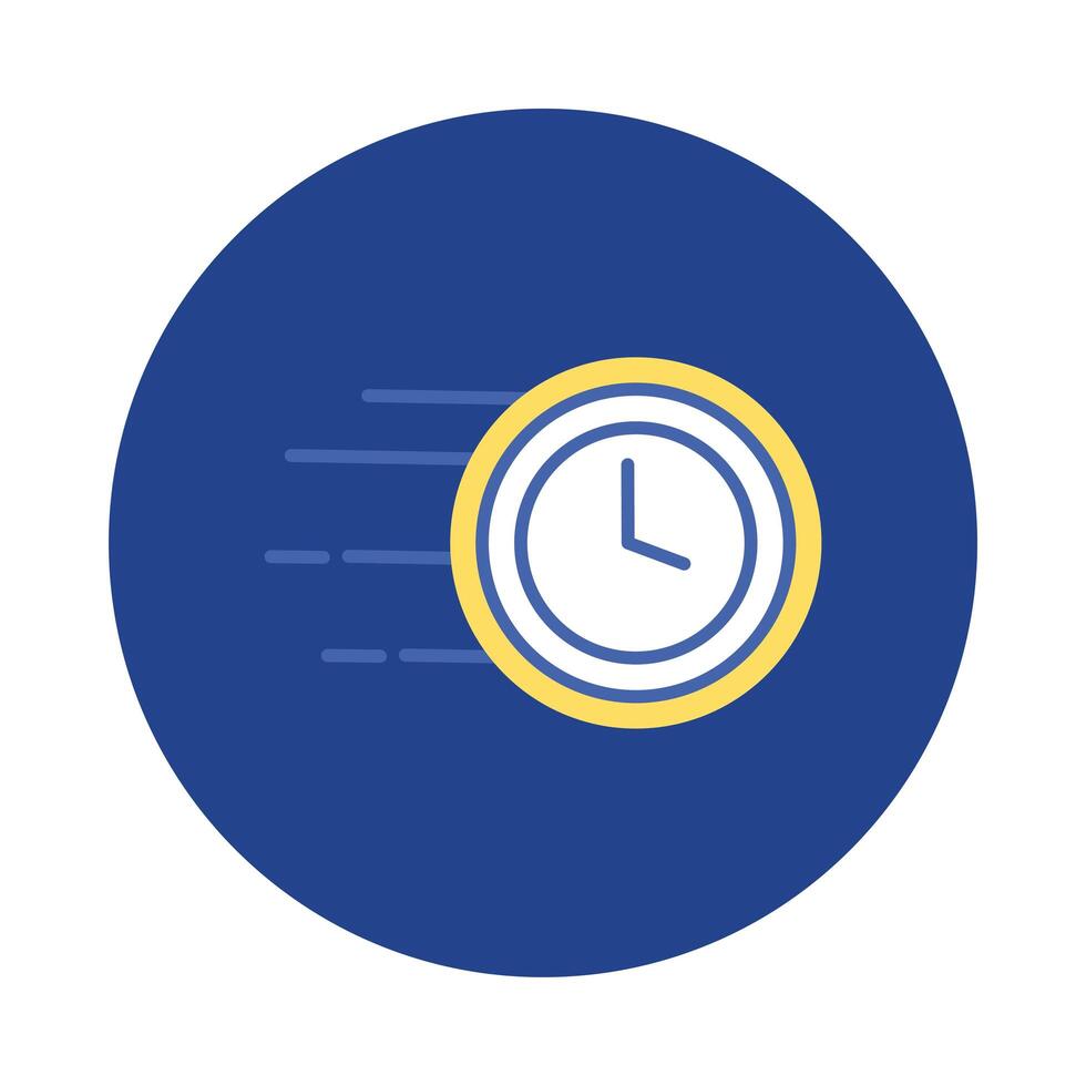 time clock watch block and flat style vector