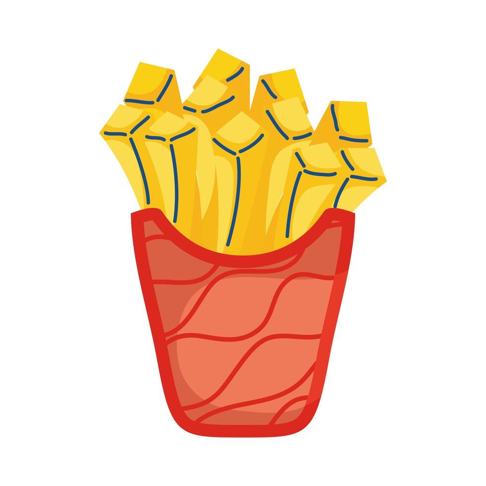 french fries hand draw style vector