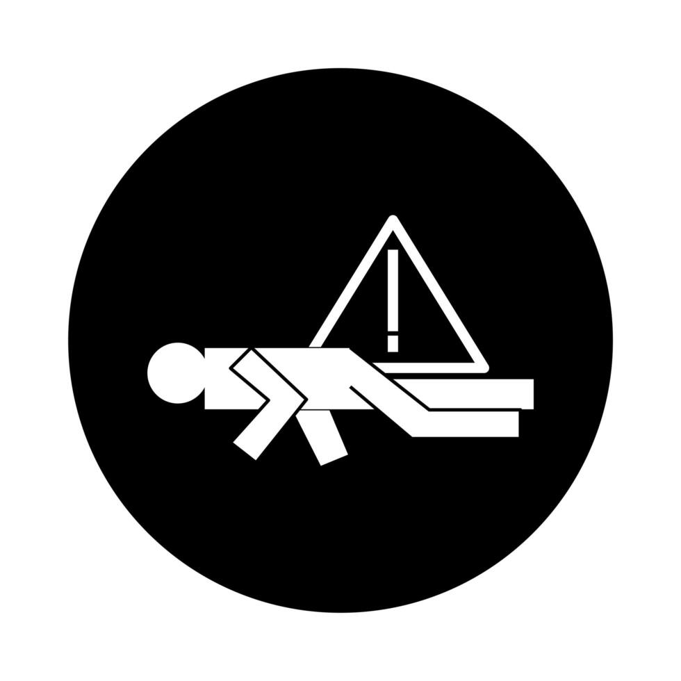 human figure Fainting health pictogram block style vector