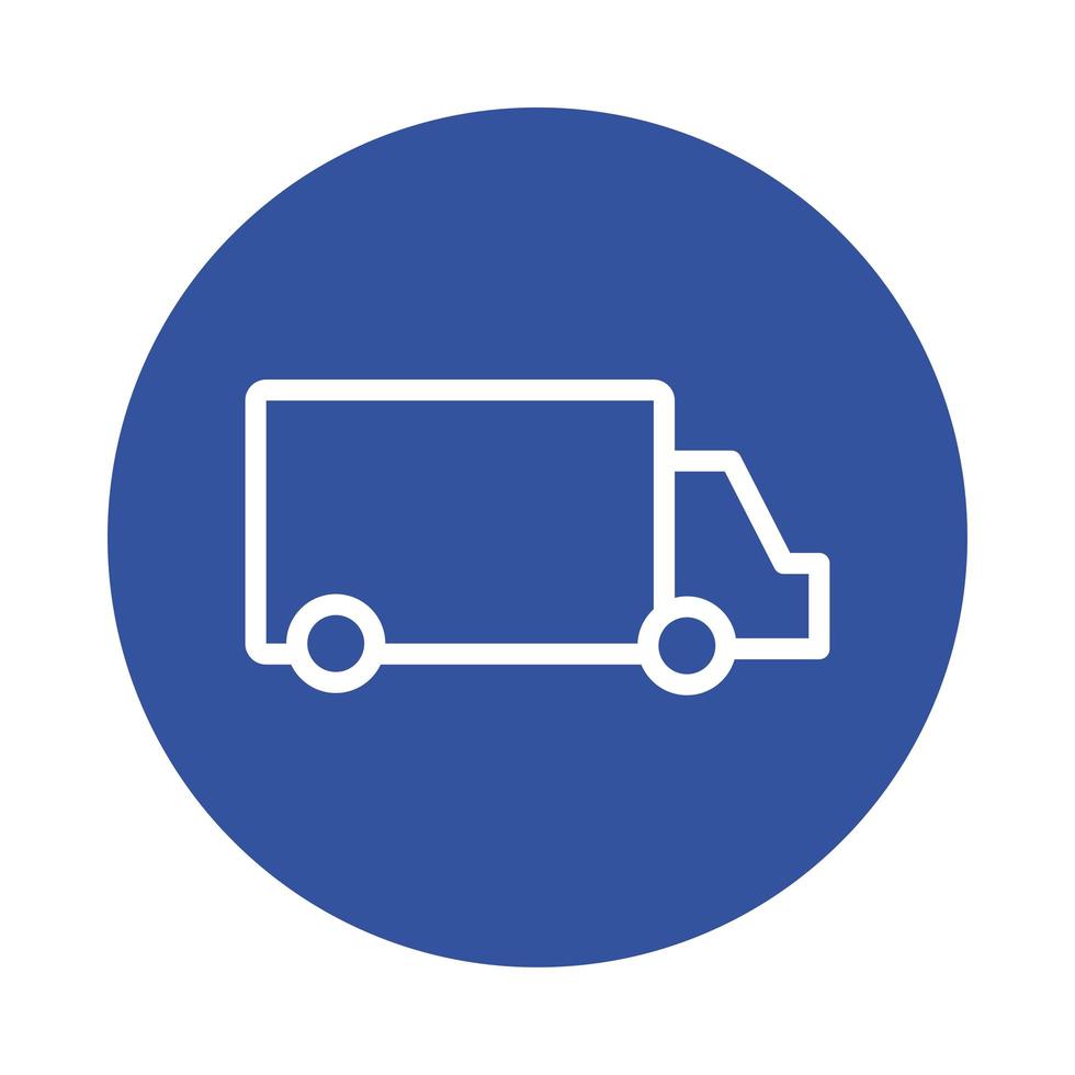 truck delivery service block style vector