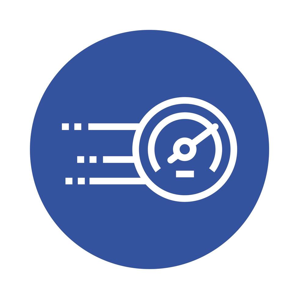 speed gauge block style icon vector illustration design