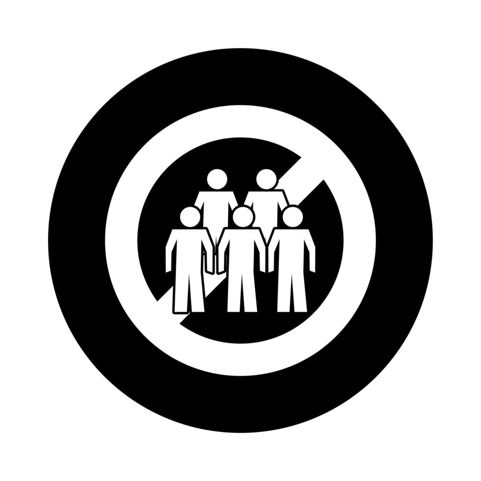 avoid crowds signal health pictogram block style vector