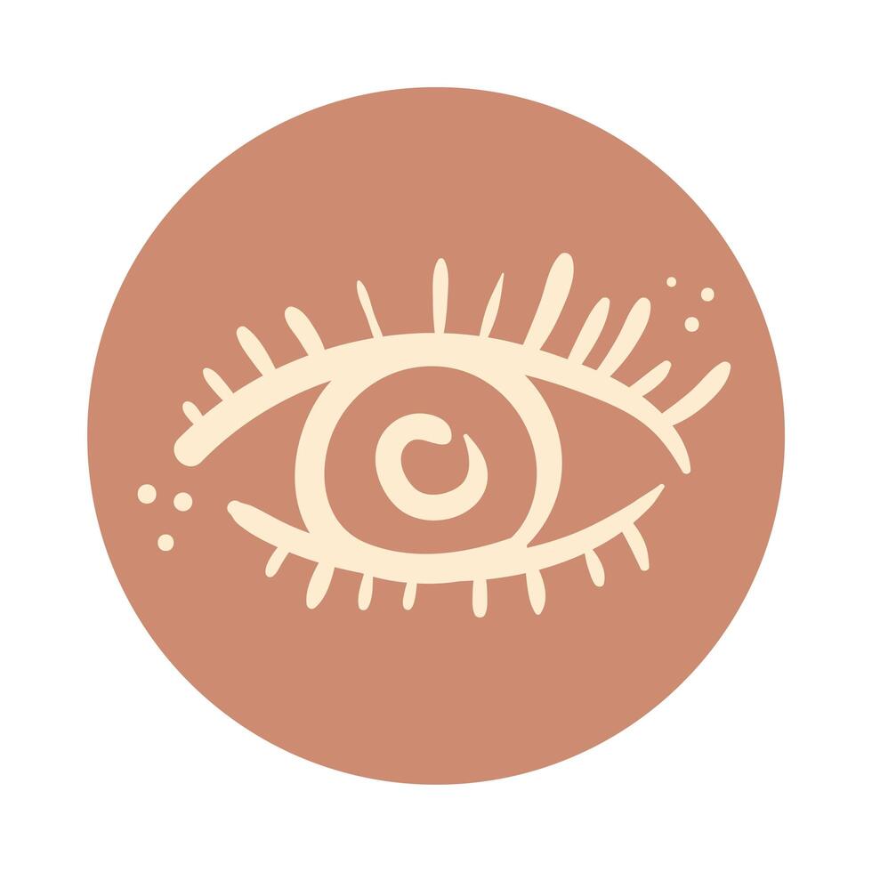 ojo boho estilo de dibujo a mano vector