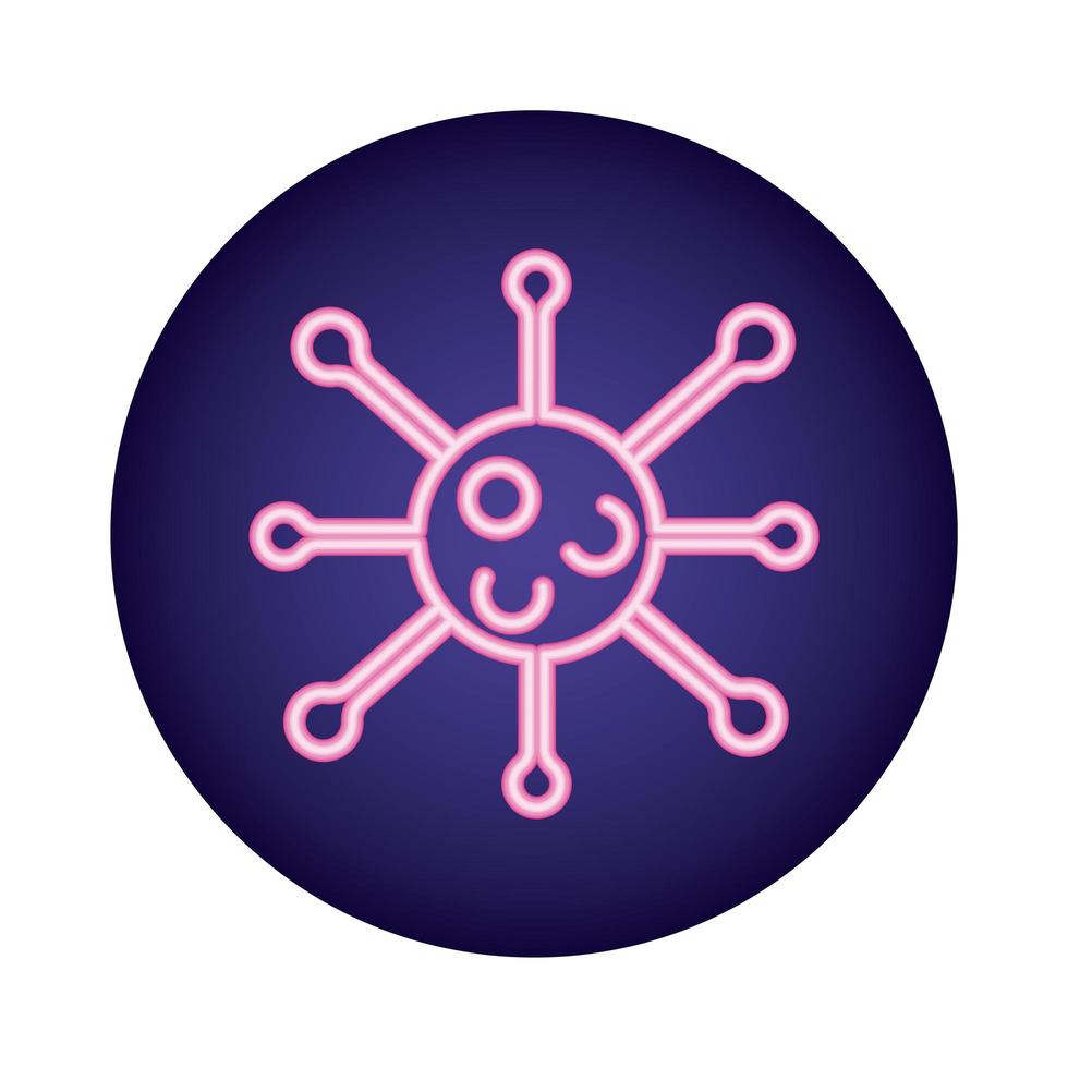 covid19 virus particle neon style vector