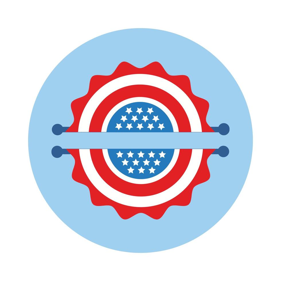 garlands with usa flag block style vector