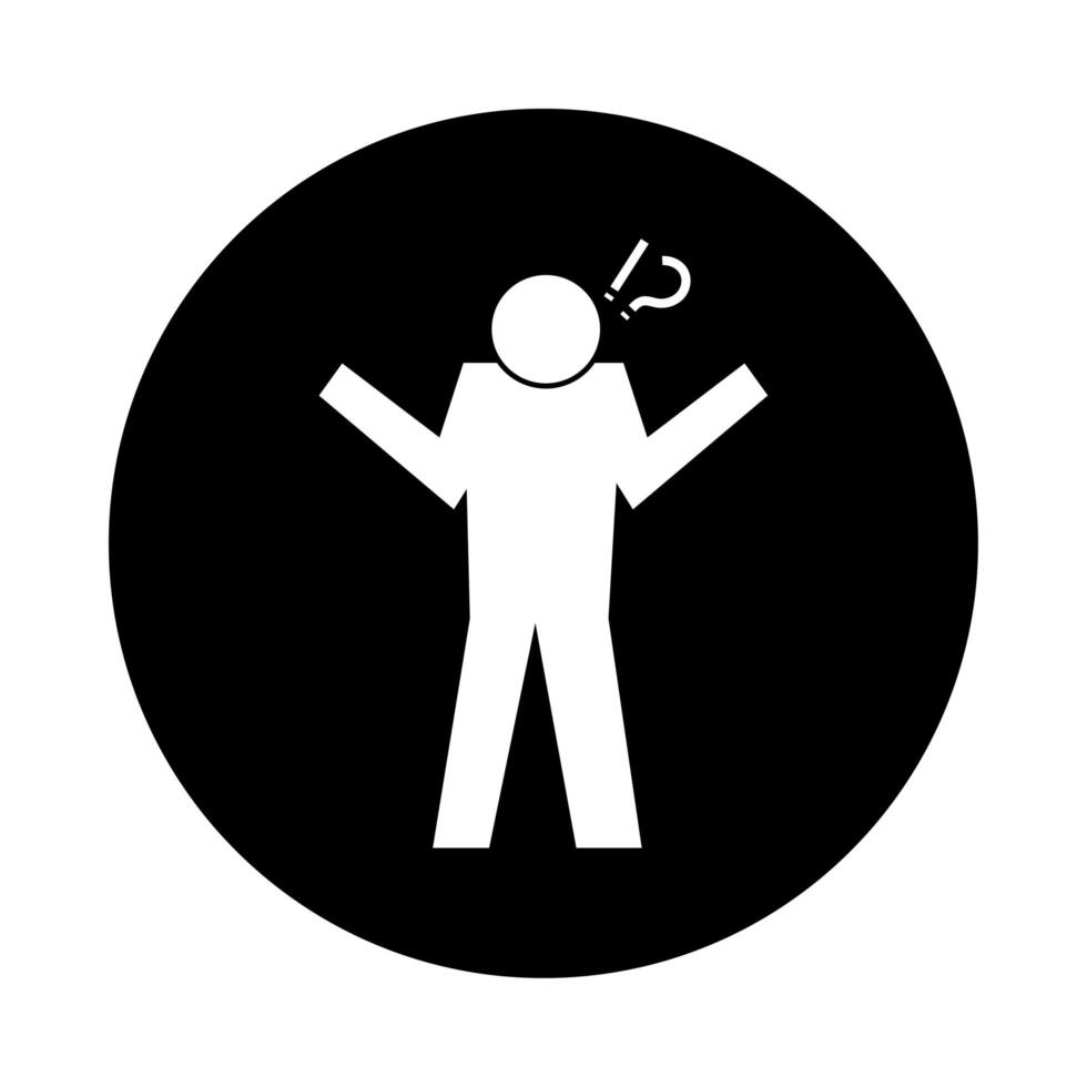 human disorientated health pictogram block style vector
