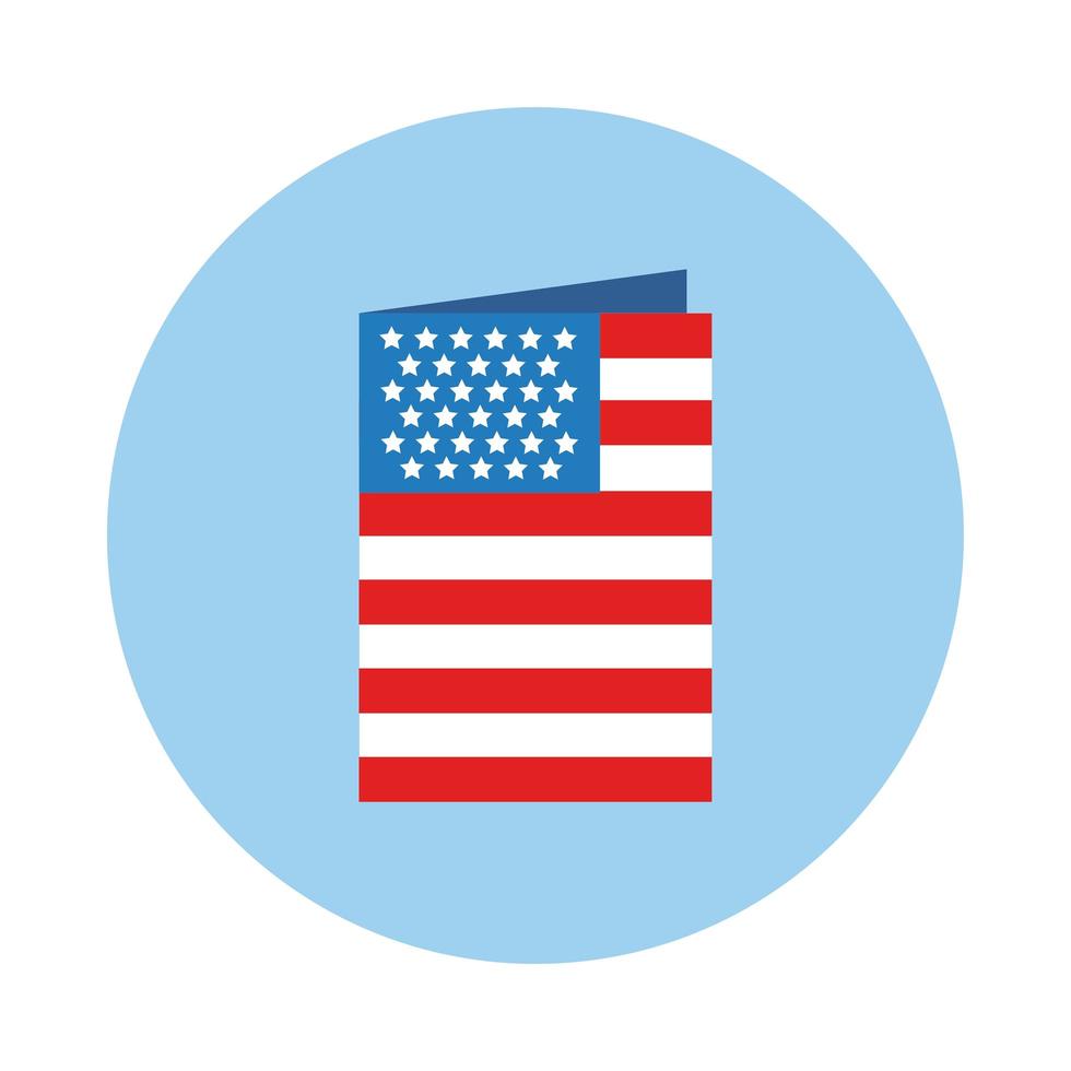 USA flag block style vector illustration design