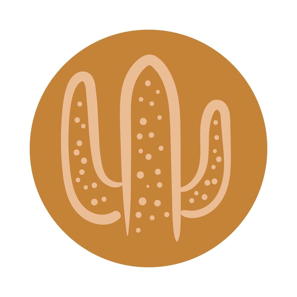 cactus boho hand draw style vector