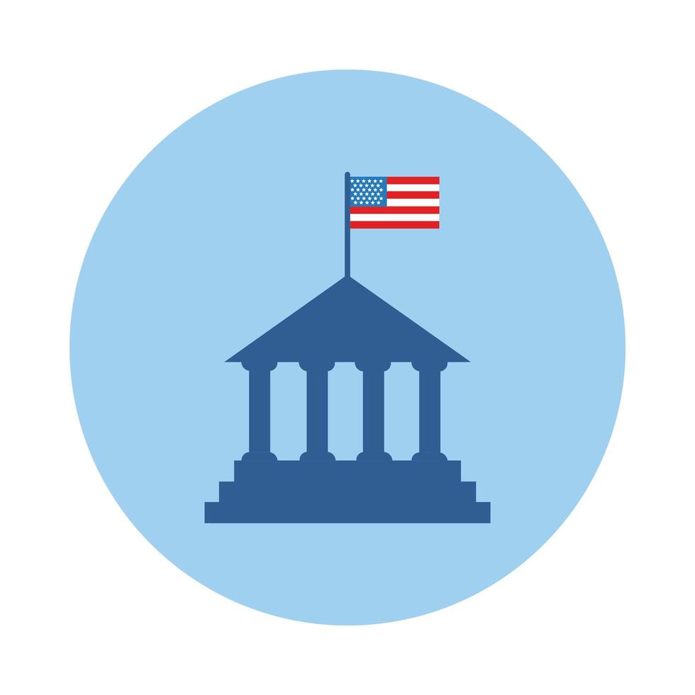 columns construction usa flag block style vector