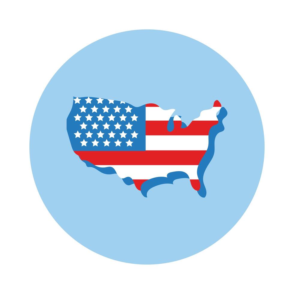 usa map with flag block style vector