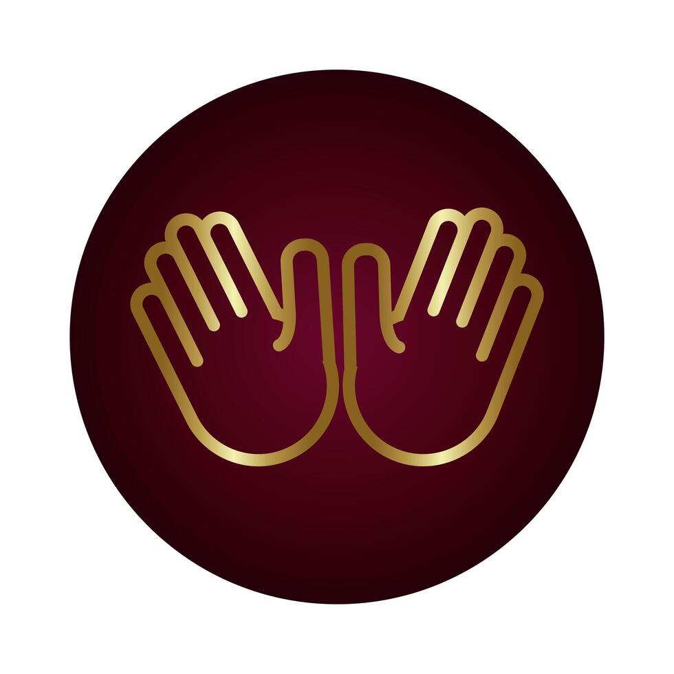 two hands signal block gradient style vector