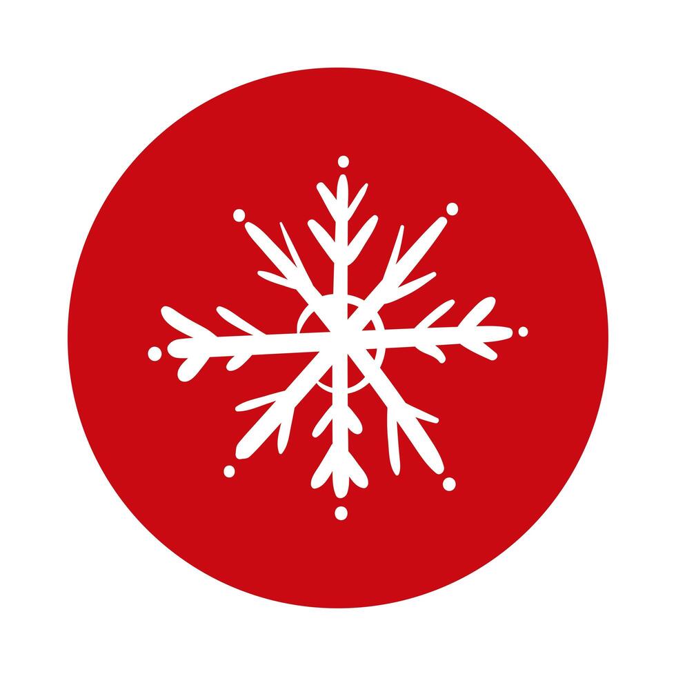 icono de estilo de bloque de hielo de copo de nieve vector