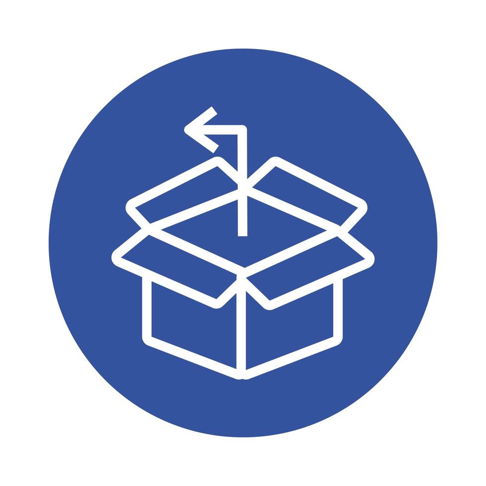 box and arrow delivery service block style vector