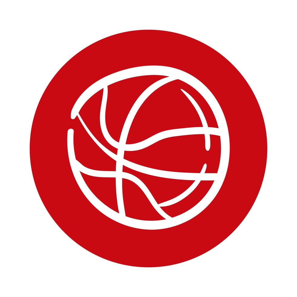 icono de estilo de bloque de baloncesto vector