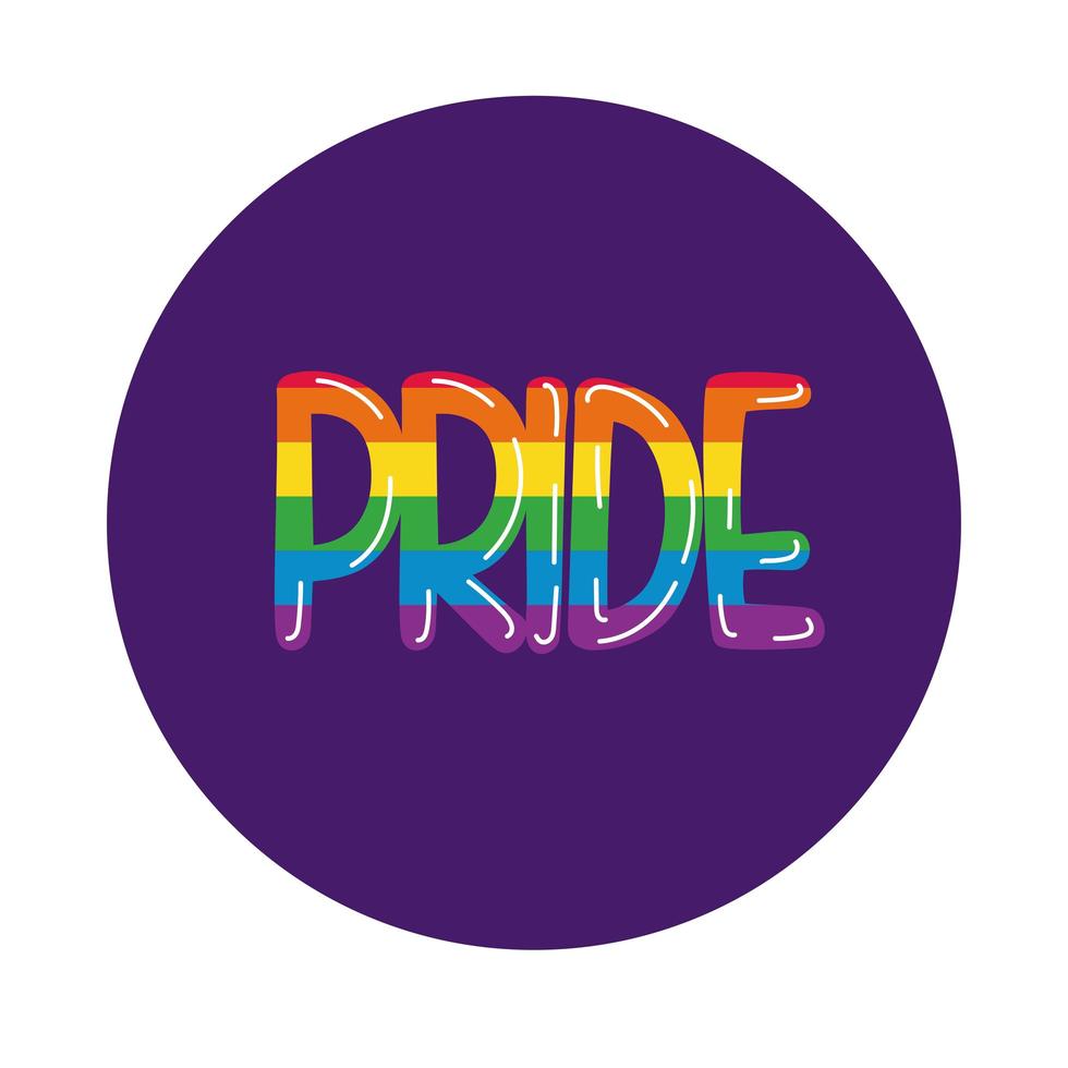 gay pride lettering block style vector