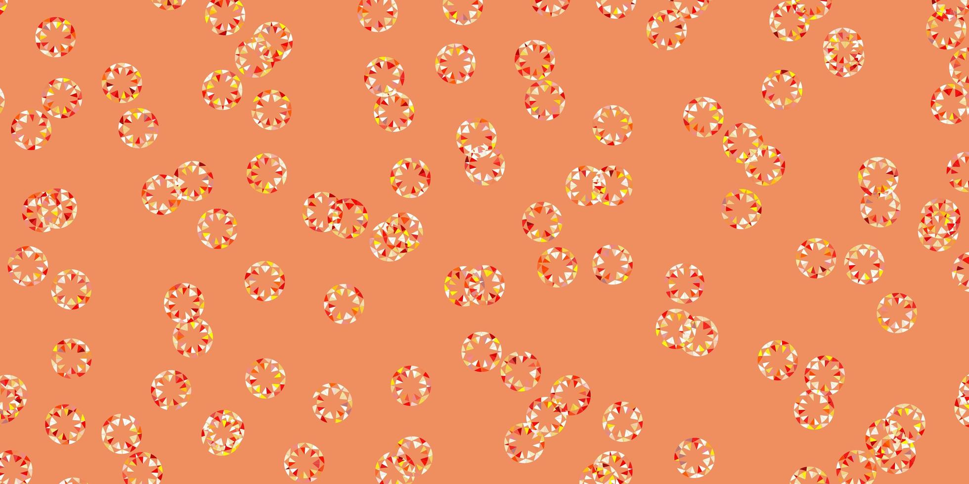 Light pink, yellow vector background with bubbles.