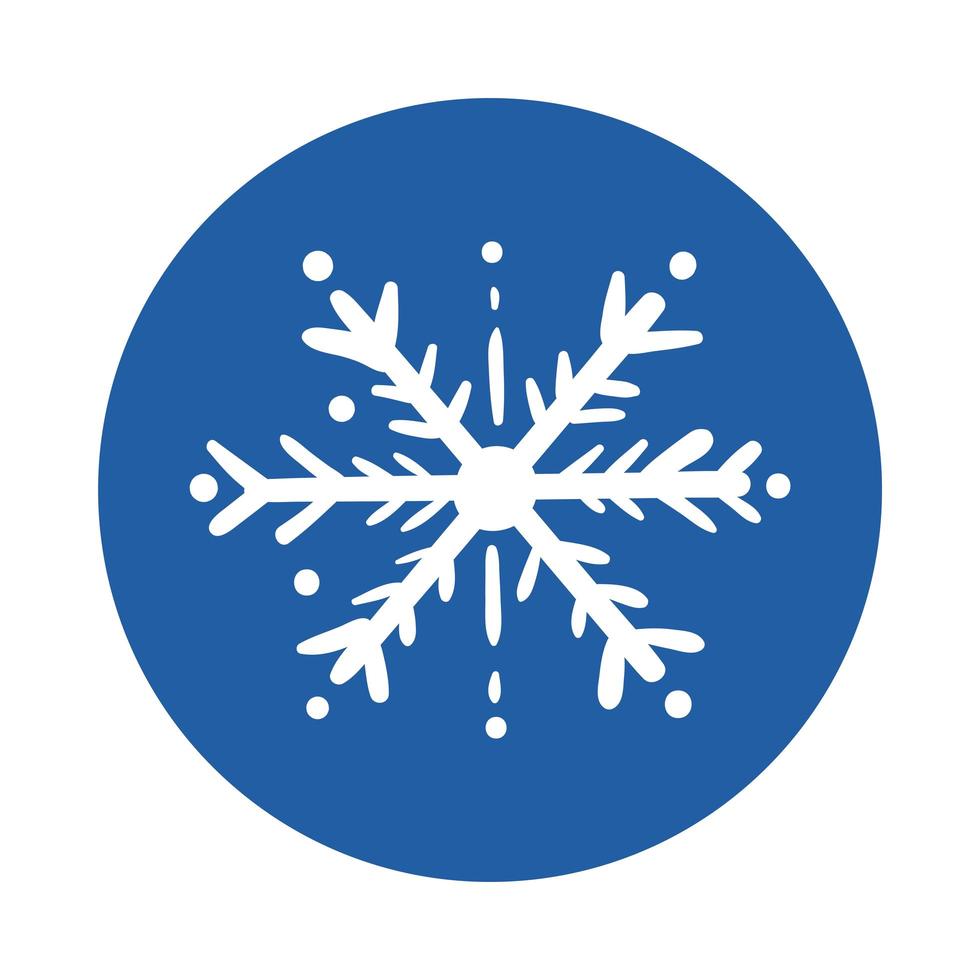 icono de estilo de bloque de hielo de copo de nieve vector