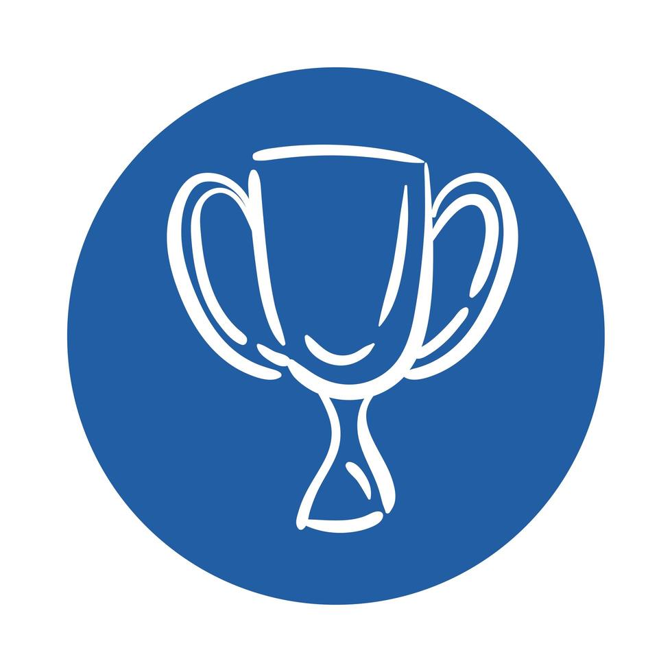 trophy cup block style icon vector