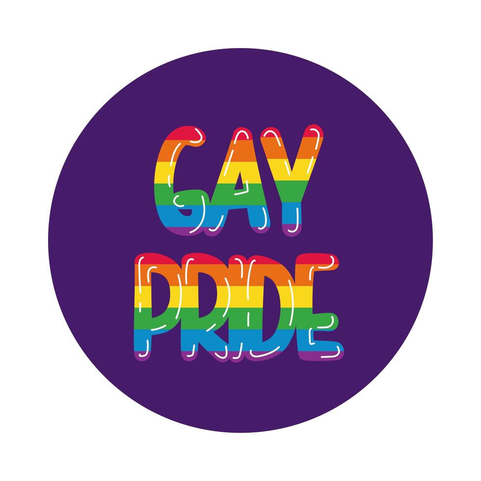 gay pride lettering block style vector