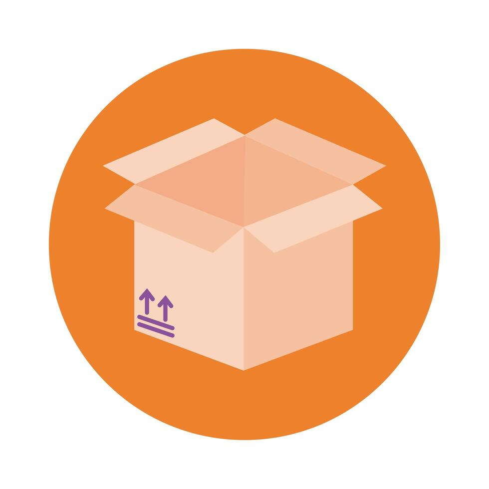 box and arrow delivery service block style vector