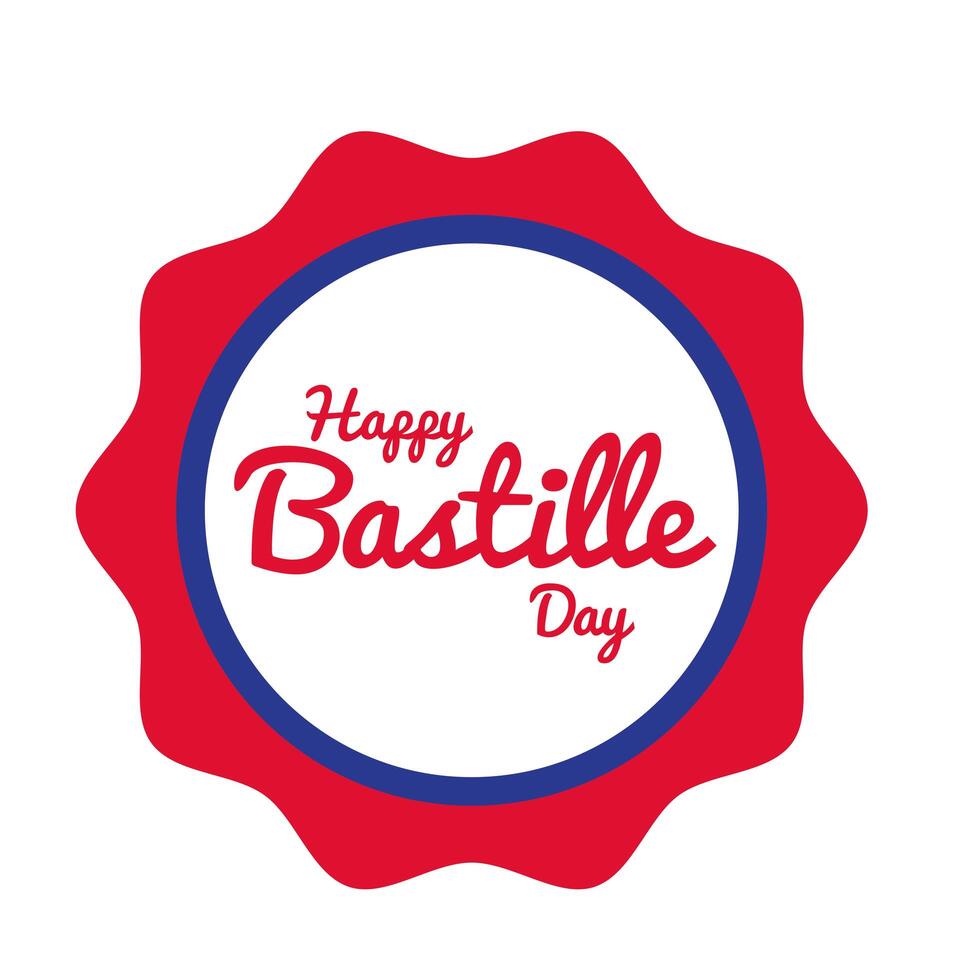 bastille day lettering in seal hand draw style vector