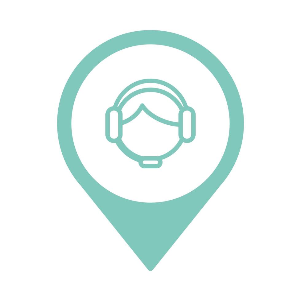 worker with headset avatar character vector