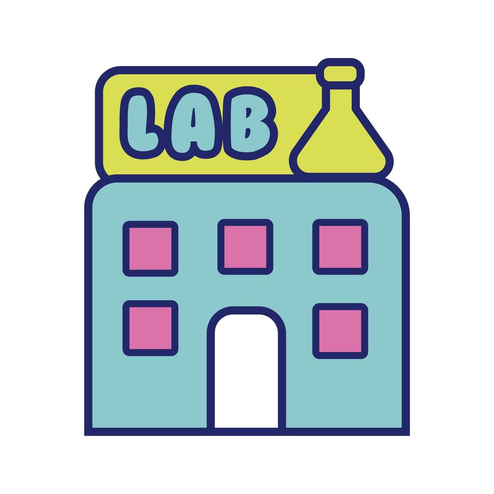 building lab line and fill style icon vector