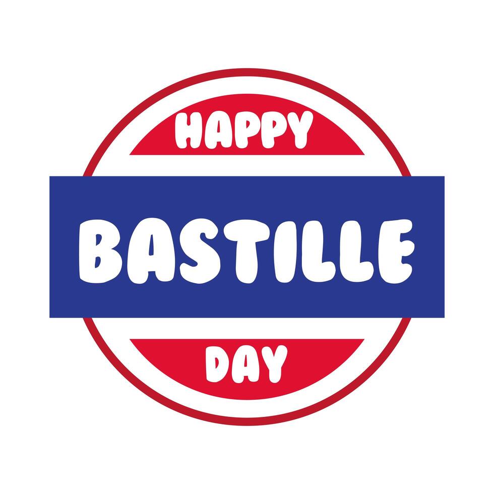 bastille day lettering in seal hand draw style vector